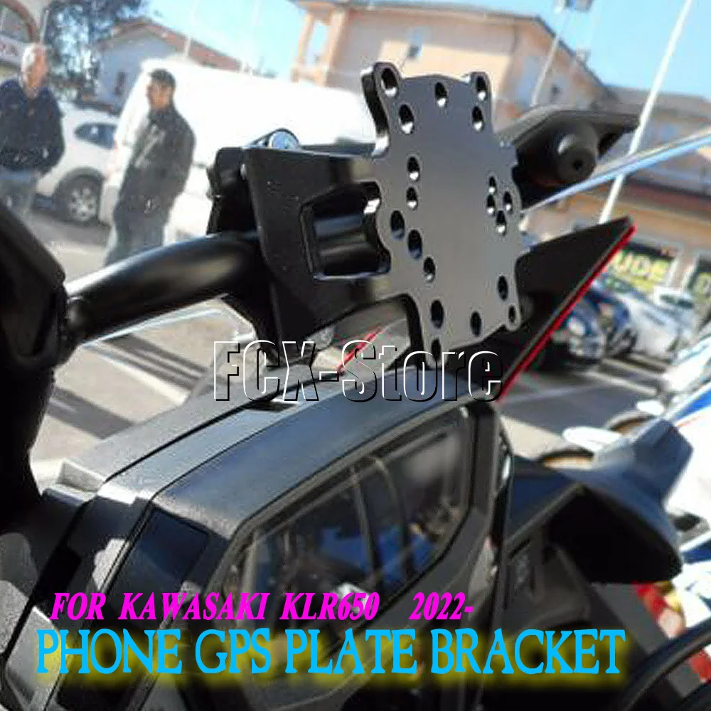 

New Motorcycle Accessories Stand Holder Phone Mobile Phone GPS Plate Bracket Phone Holder USB For Kawasaki KLR650 klr 650 2022 +