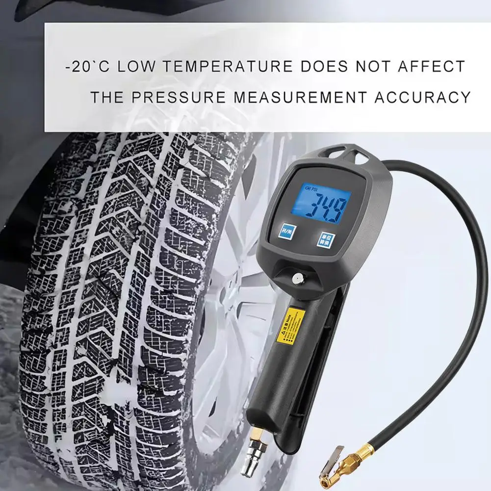 

Black Digital Tire Inflator Gauge Monitoring ±0.3Psi Precision 3-in-1 Inflation/Deflation/Pressure Car/Truck High LCD Fits F0E6