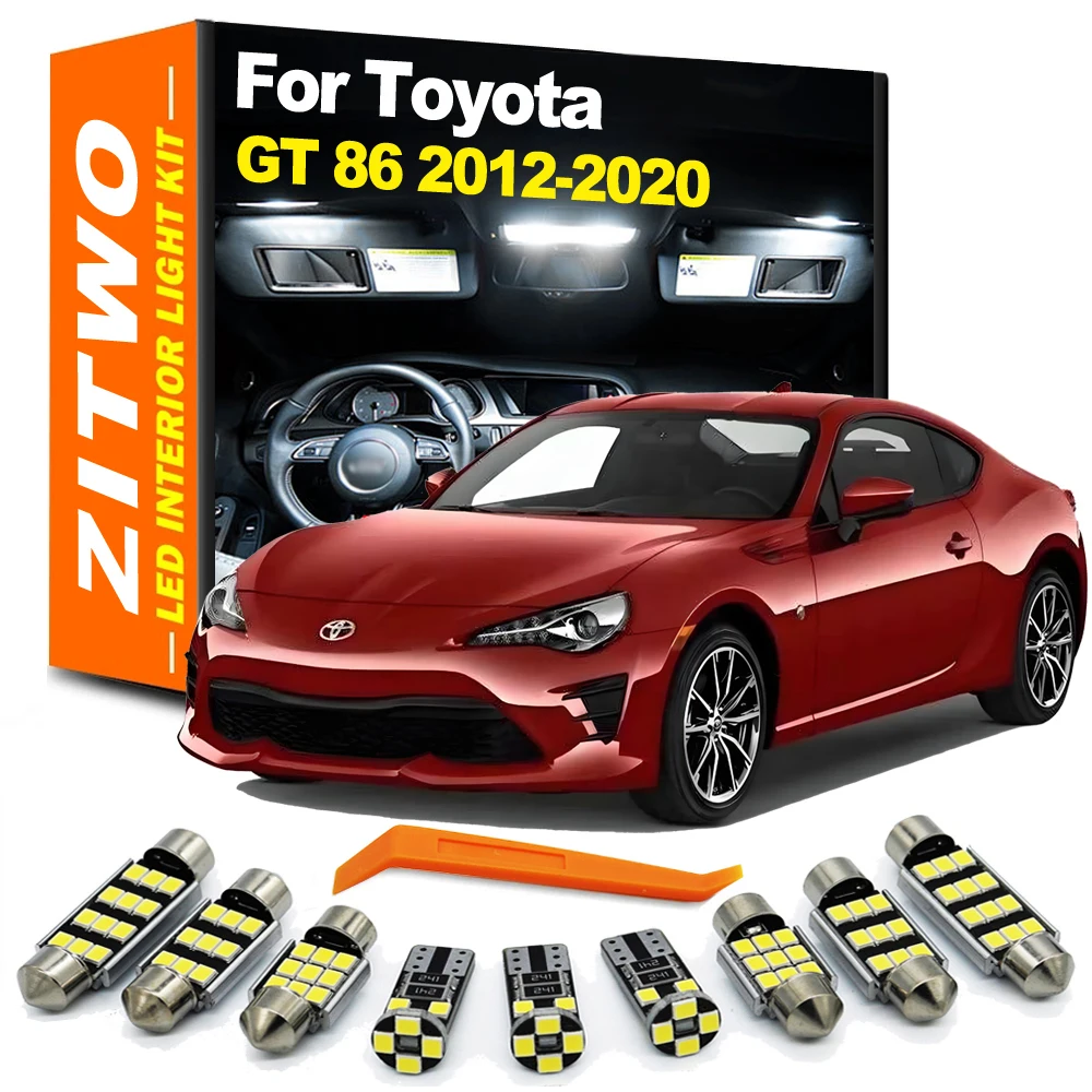 ZITWO 11 Uds lámpara Interior de coche para Toyota 86 GT86 2012 2013 2014 2015 2016 2017 2018 2019 2020 bombilla LED Kit de luz de placa de puerta de cúpula