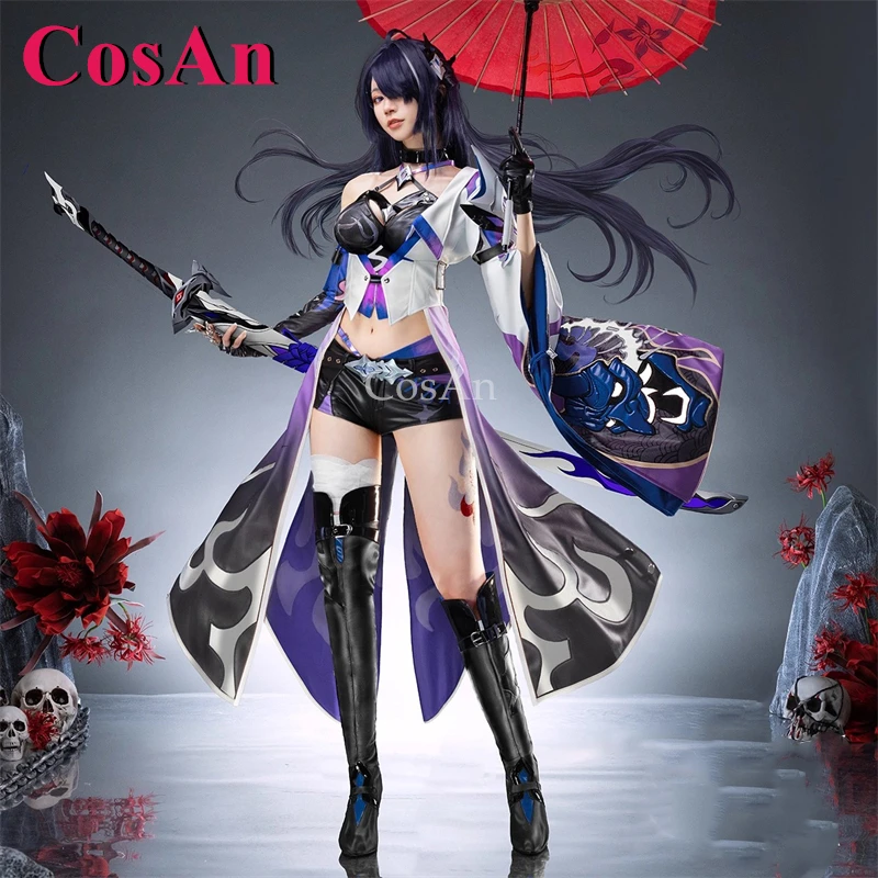 

CosAn Game Honkai: Star Rail Acheron Cosplay Costumes Sweet Elegant Gorgeous Battle Uniform Halloween Party Role Play Clothing