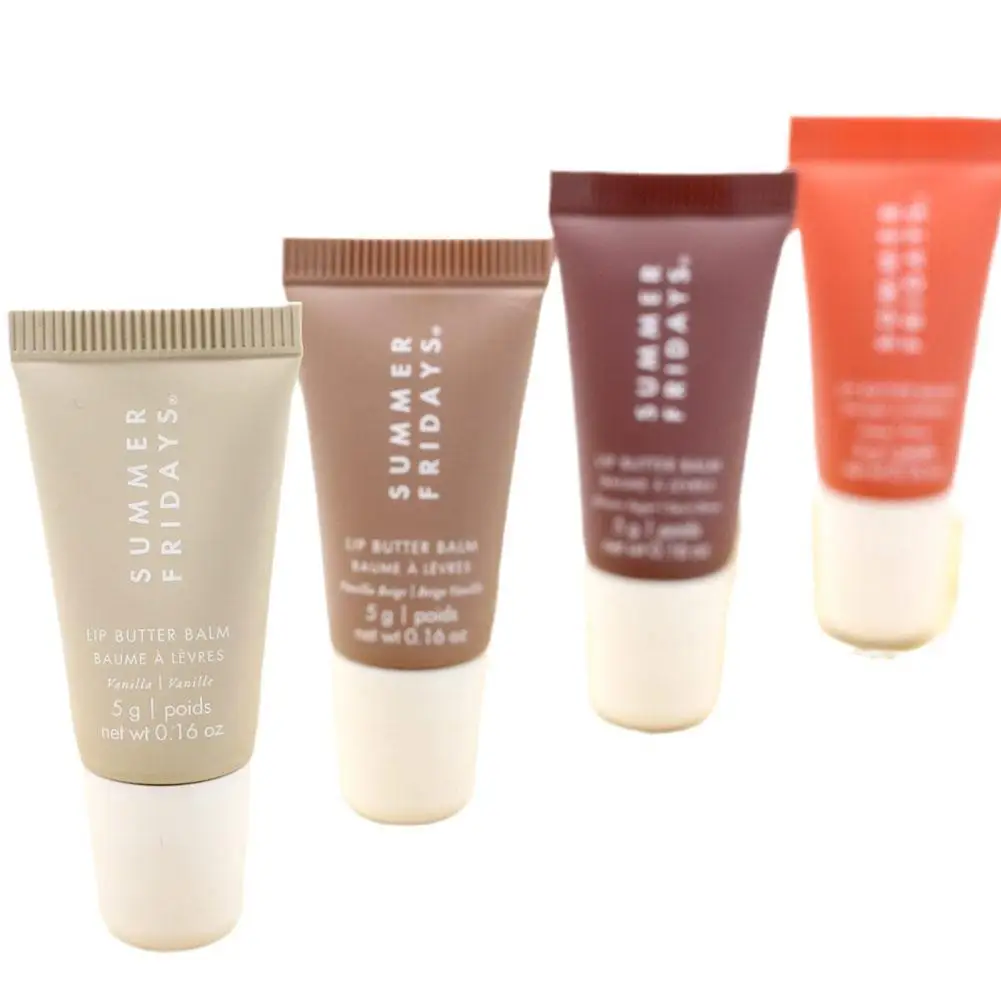 4 Pcs Summer Fridays Mini Lip Butter Balm Set Moisturizing Vanilla Beige Brown Sugar Makeup Fast Ship Gift Kit