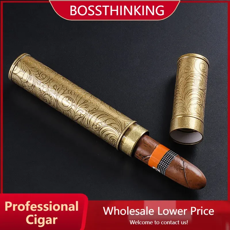 

CigarMetal Tube Portable Travel Humidor Large Diameter Sealed Tube Case Outdoor Moisturizing Tube Accessories