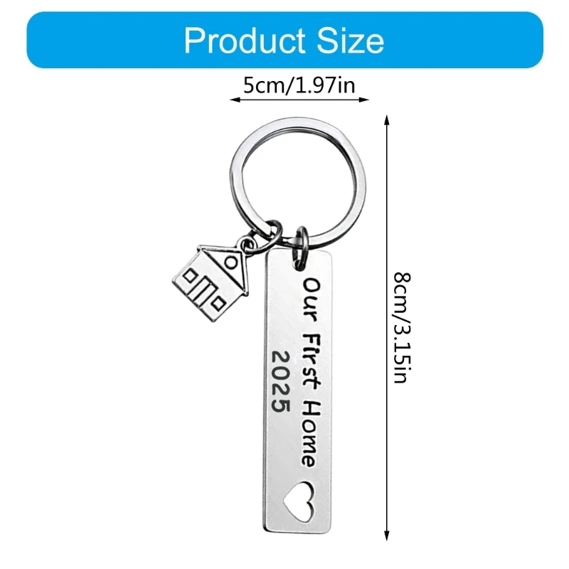 Thoughtful 2025 Housewarming Gift Keychain In Stainless Steel for Friend Family