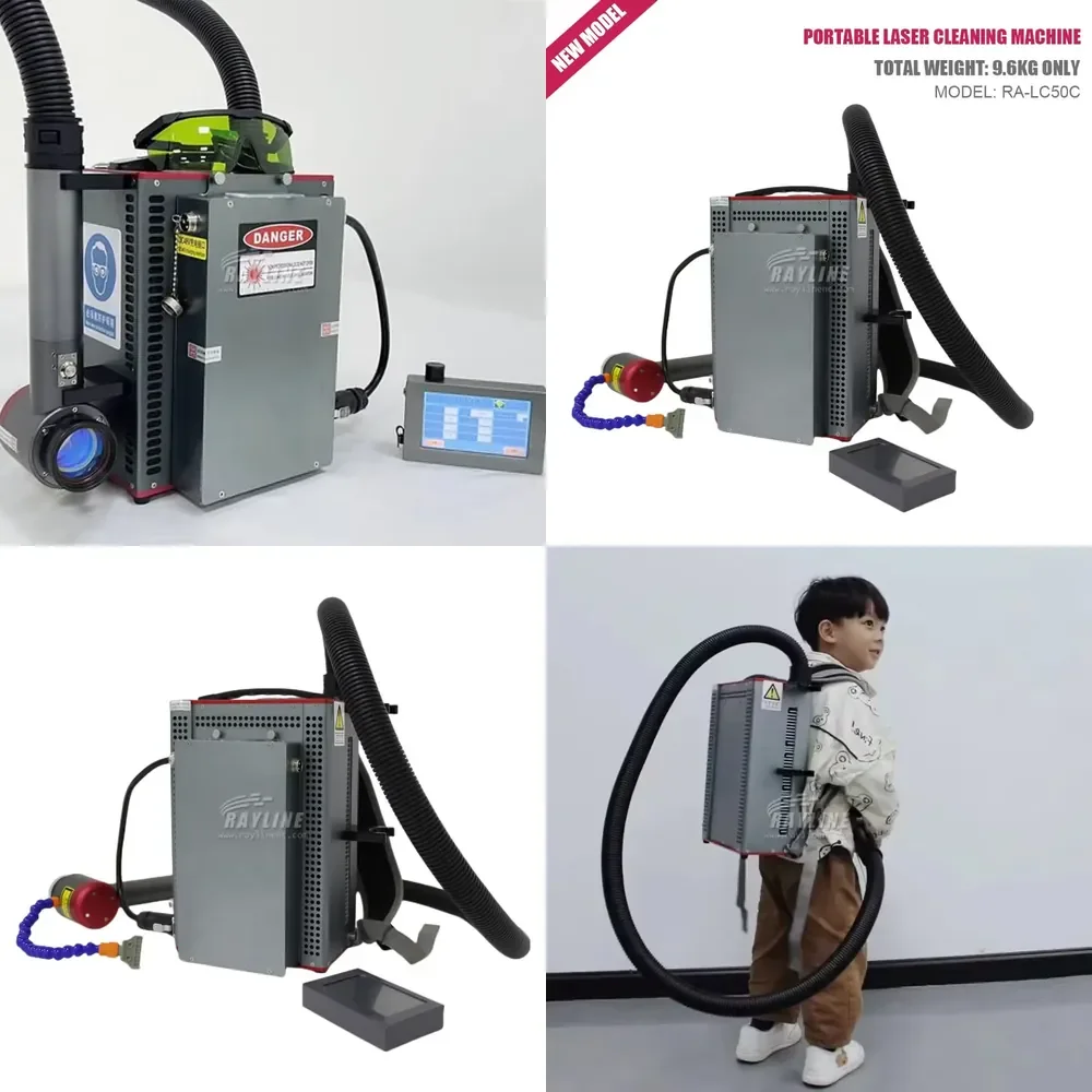 2026 Portable Handheld Backpack Pulsed Fiber Cleaner for Rust 50W 100W 300W Industrial Cleaning Machine for
