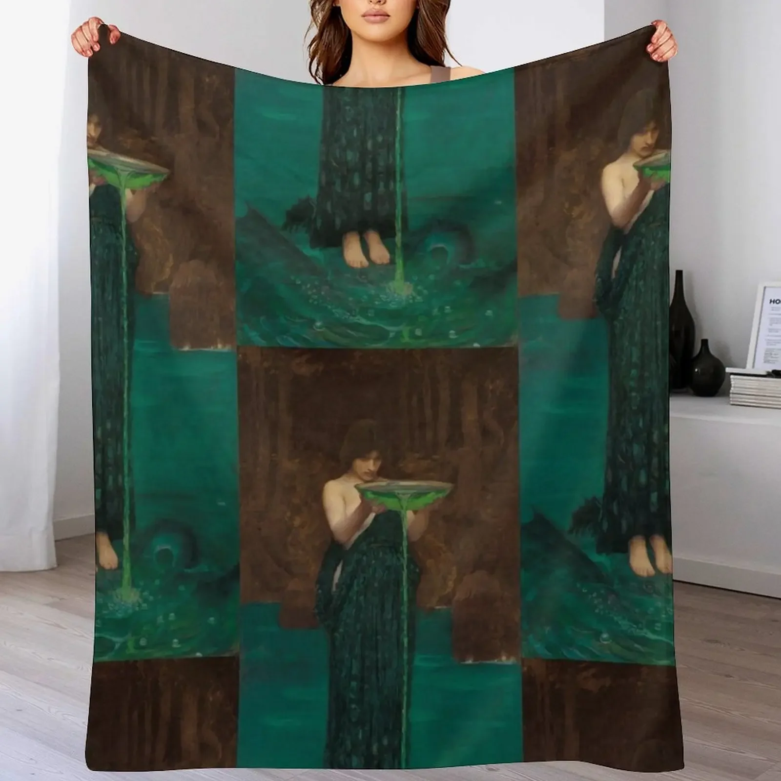 Circe Invidiosa - John William Waterhouse 1892 Throw Blanket Multi Purpose Soft Warm Blanket for Home Travel