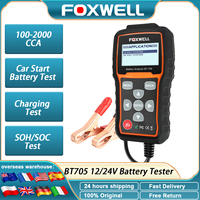 FOXWELL BT705 12V/24V Car Battery Tester 12V/24V Battery Analyzer 100-2000 CCA Automoive Battery Diagnostic Tool