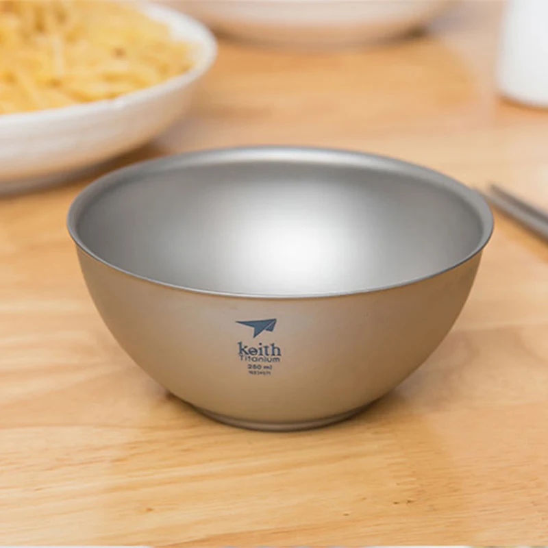 كيث وعاء أرز تيتانيوم 250 مل وعاء حساء جدار مزدوج مضاد للحرق للجراثيم للنزهات الخارجية والتخييم أواني الطعام #1