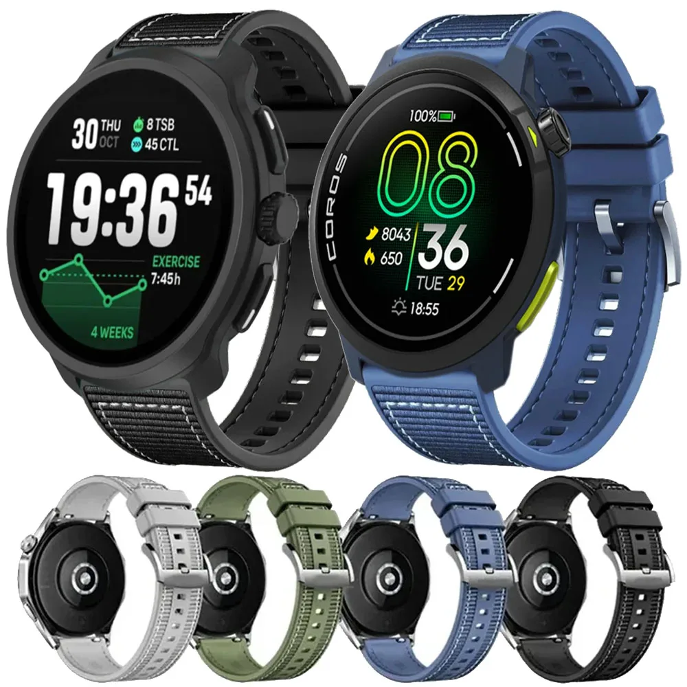 Cinturino in silicone da 22 mm per COROS APEX 4 42mm PACE Pro/3 Bracciale composito Suunto Vertical 2 Race 2/Run/Ocean CMF Watch 3 Pro