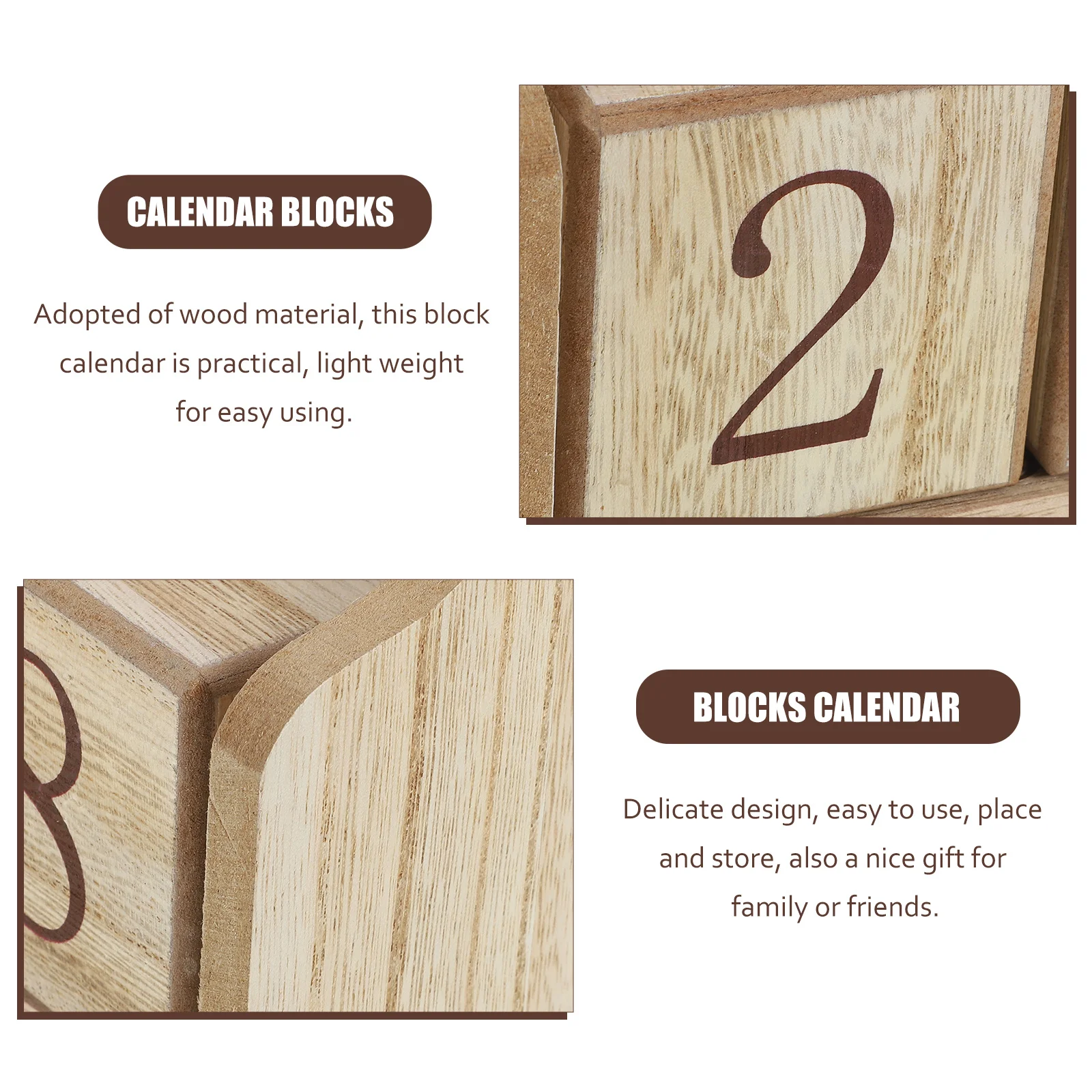 

Wooden Block Calendar Reusable Desktop Date Tracker For Home Office Study Classroom Wood Perpetual Calendar Blocks