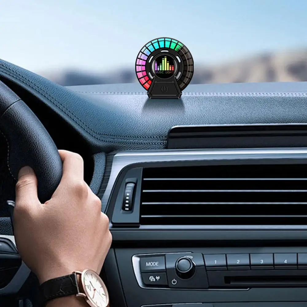 جديد سيارة الموسيقى إيقاع مصباح معطّر الهواء RGB LED قطاع الغلاف الجوي ألوان صوتية الصوت App إيقاع التحكم التحكم خيار الضوء C5W2 #2