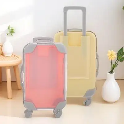 

2Pcs Mini Suitcase Clear Eyelash Box Portable False Lash Organizer Travel Storage Case Lash Holder Plastic Mini Trolley