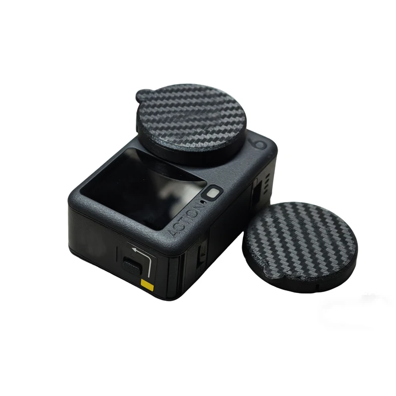 1 SZT. Osłona obiektywu do DJI Osmo Action 6, drukowana w 3D z włókna węglowego, sztywna osłona ochronna, odporna na zarysowania, akcesoria ulepszające