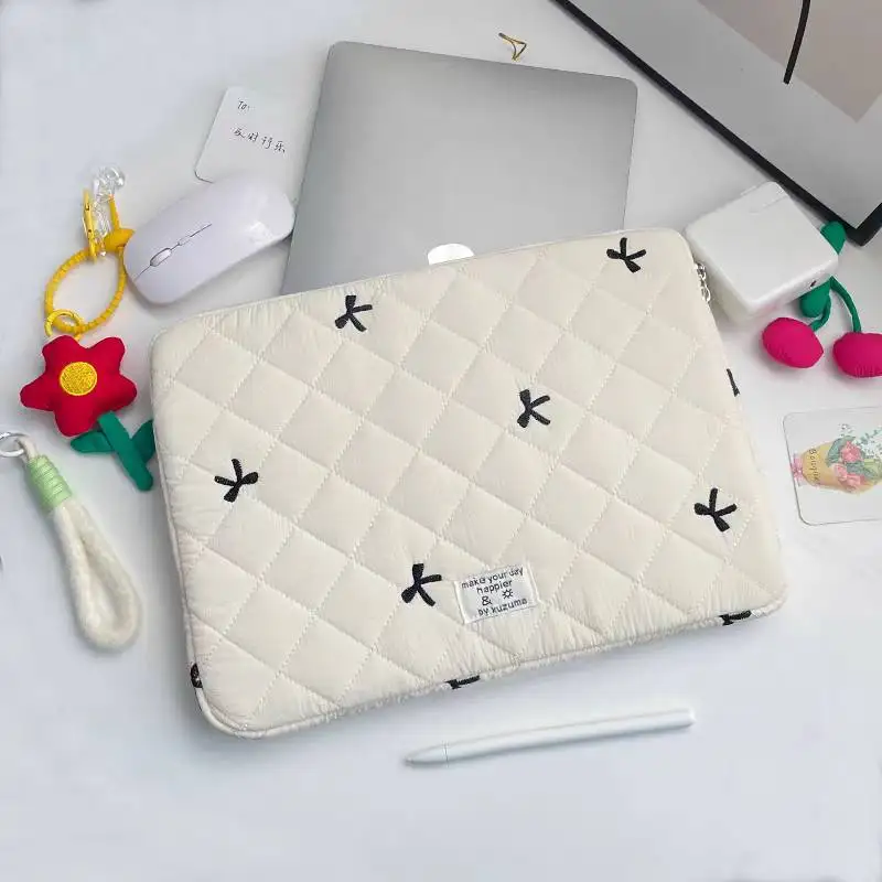 Neue Flauschige Laptoptasche mit Schleife, 11/13/15 Zoll, stoßfeste Tablet-Hülle, bedruckt, Computer-Abdeckung, Tasche für iPad, Tablet-Schutz