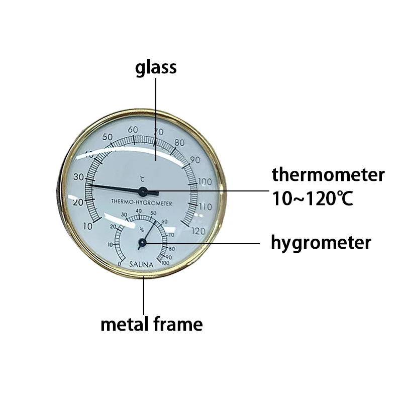 Image 5: Thermomètre hygromètre de sauna haute précision A6HD, accessoire thermo-hygromètre 2-en-1 pour la décoration et la surveillance des salles de sauna