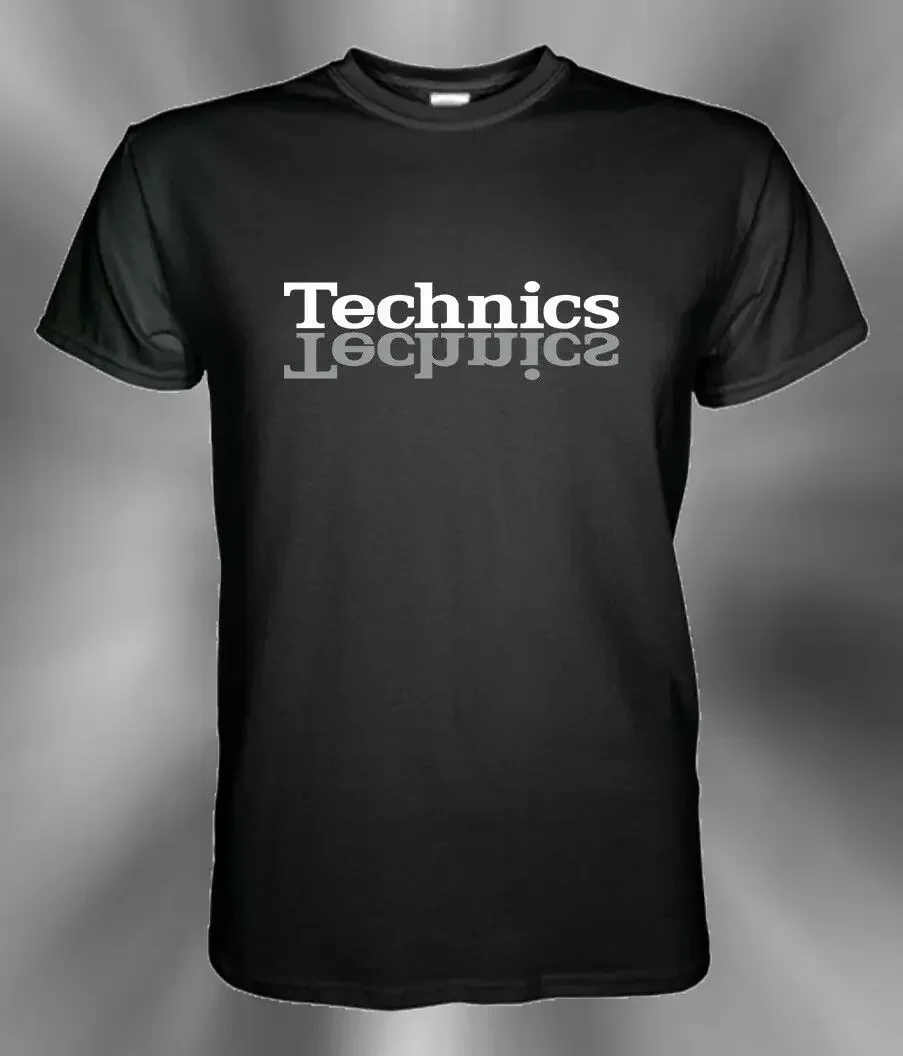 Technics Logo T Shirt DJ 1200 Turntable Music House Techno Electronic Hip Hop