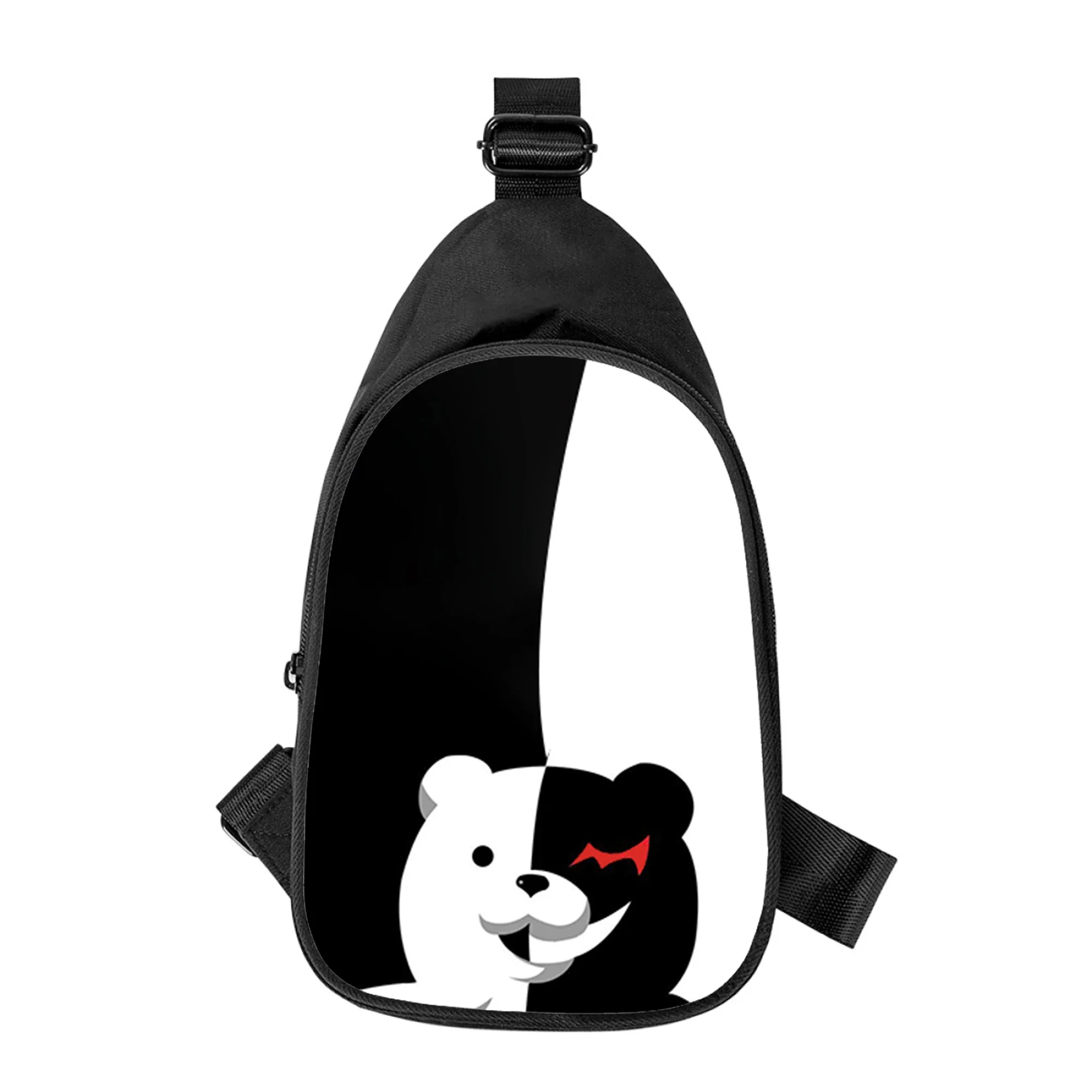 Danganronpa Monokuma tas dada pria motif anime, tas selempang dada Pria Wanita diagonal, tas pinggang sekolah suami pria