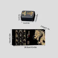 144 Piece Portable Mahjong Set Complete with 2 Dices & 4 Racks, Classic Tile Game for Home Travel Party Night Holiday Gift 2