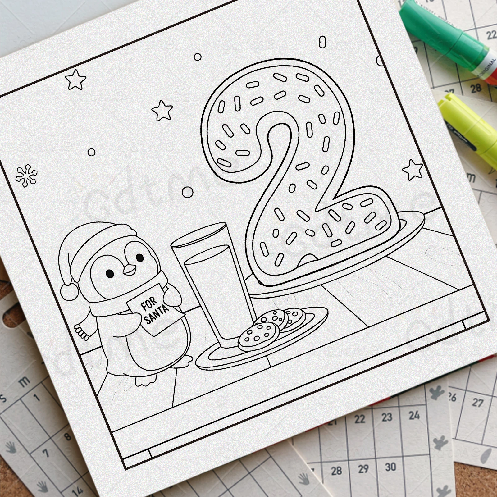 CHRISTMAS COUNTDOWN Malbuch mit kräftigen, einfachen Mustern für Erwachsene, Horror-Zeichenbuch, perfektes Geschenk für Party und Geburtstag – Detail 3