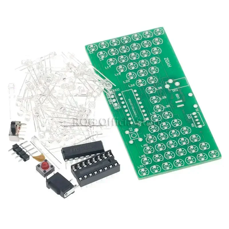 5V Electronic Hourglass DIY Kit Funny Electric Production Kits Precise With LED Lamps Double Layer PCB Board 84*40mm
