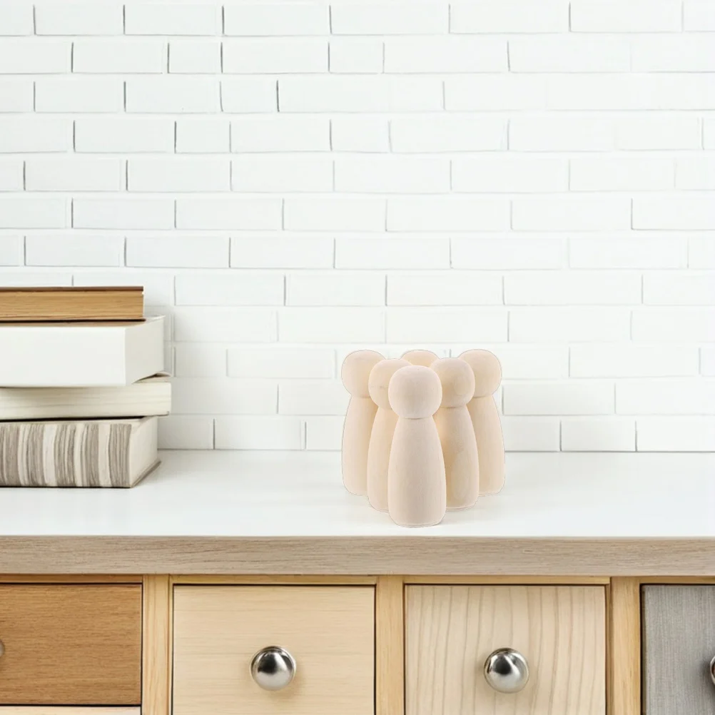 

50pcs Wooden Peg Unfinished Natural Wood Diy Craft Figures Kids Painting Art Activity Decorative Wooden Peg People For