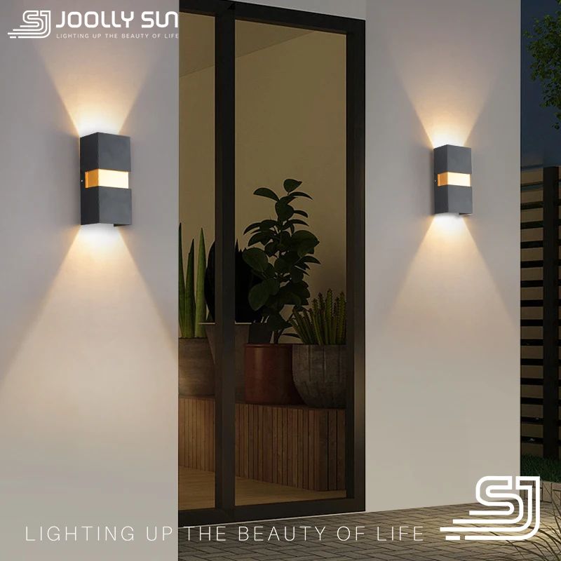 Joollysun Modern Wall Lamp Outdoor Wall Light Porch Balcony LED Lighting Indoor Home Decor Sconces Aluminium White Black Gold