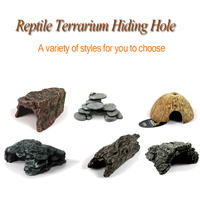 Reptile Hide Box Landscaping Decoration Resin Ornament Lizard Hideout Gecko Tree Root Hide Cave Amphibians Terrarium Decor