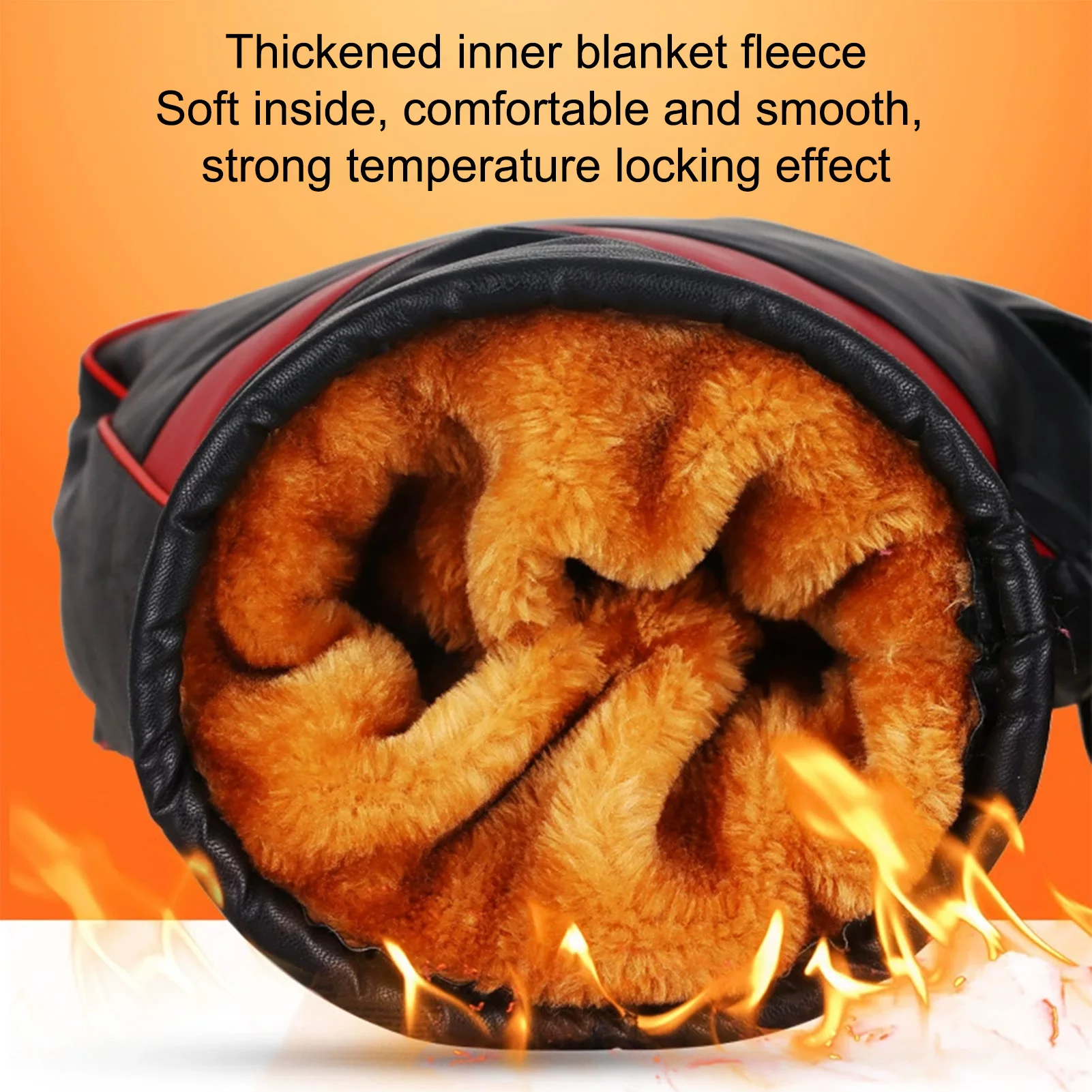 أغطية مقود الدراجة النارية الحراري المقاوم للماء مع بطانة من الصوف وقبضة غير قابلة للانزلاق لسكوتر الدراجة الإلكترونية #3