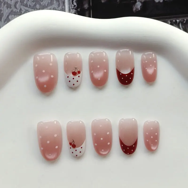 10 Stück Süße Niedliche Vergoldete Polka Dot Sterne Kurze Mandel Wiederverwendbare Nagelkunst Französischer Stil Katzenaugen-Nagelaufkleber Aufklebnägel – Detail 19