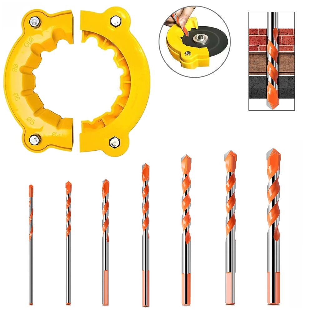 Orange Impact Drill Set For Concrete Tiles And Marble Drilling Commonly Used With King Drill And Grinding Drill Bracket