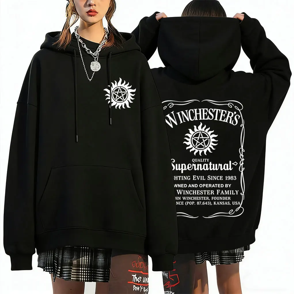 

TV Series Supernatural Graphic Hoodie Male Fashion Casual Oversized Hooded Sweatshirt Men Women Gothic Vintage Pullover Hoodies
