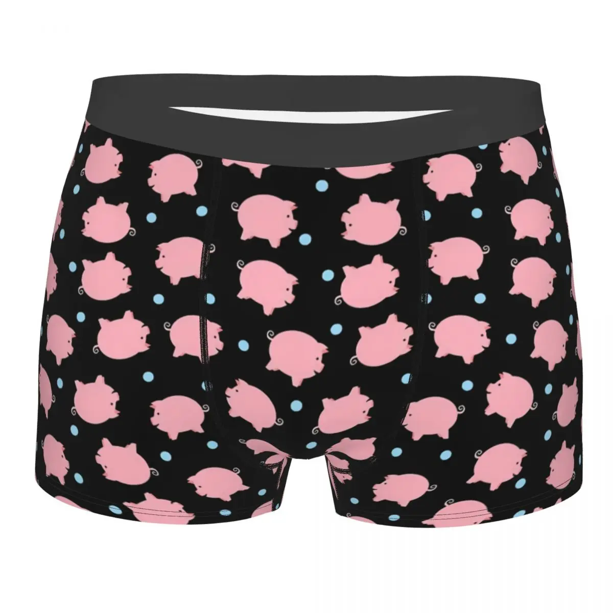 Custom Male Cool Pig Pattern Pink Piglet Farm Underwear Animal Piggy Lover Boxer Briefs Breathable Shorts Panties Underpants