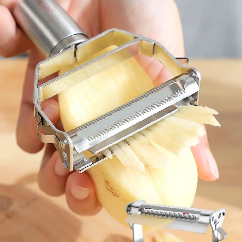 Stainless Steel Dual Head Kitchen Peeler Vegetable Slicer Fruit Grater Professional Cooking Shredder Gadget