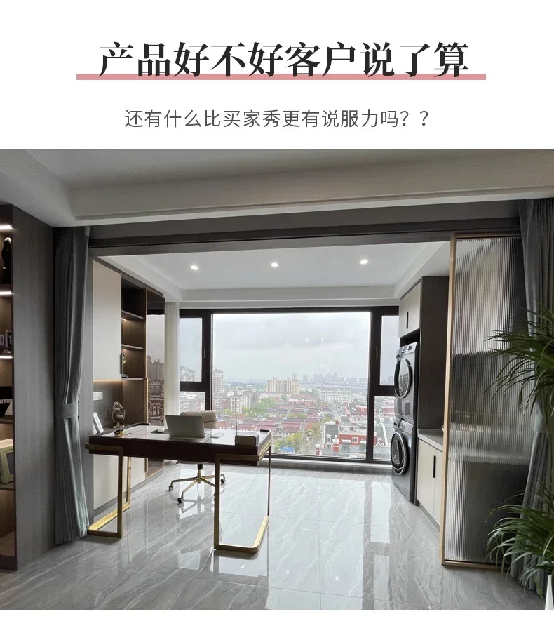 

S simple home study design solid wood office computer desk High-end saddle leather rock slab desk modern