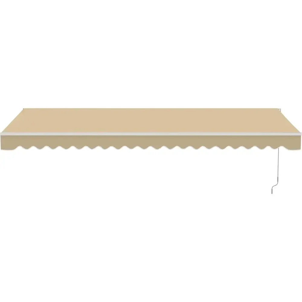 10x20 Motorized & Manual Crank Caribbean-Style Electric Awning, UV-Resistant Fabric - Desert Sand
