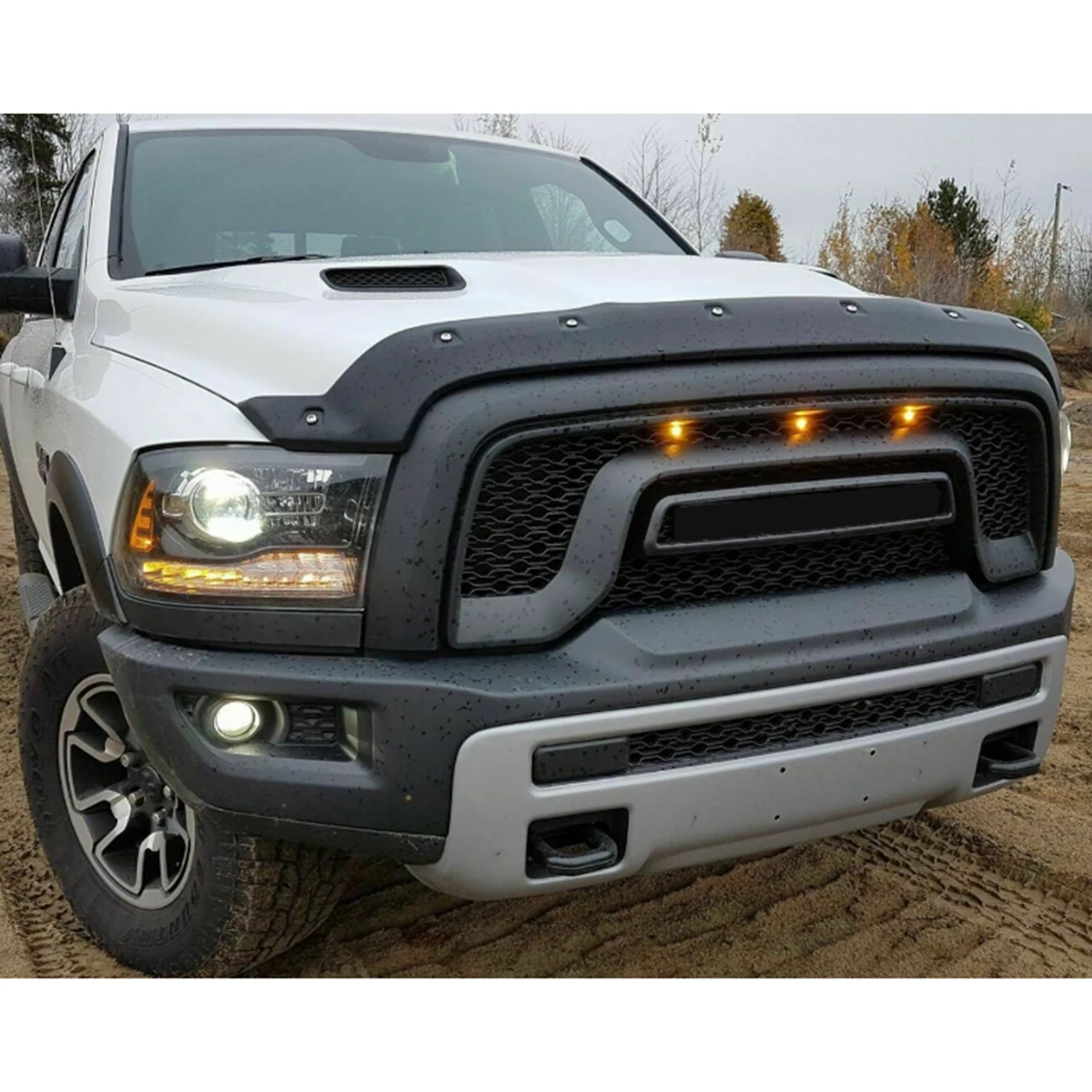Parrilla Delantera Negra para Dodge Ram 1500 2002-2005 2006-2008 2009-2012, Parrilla Central para Auto, Parrillas de Carreras