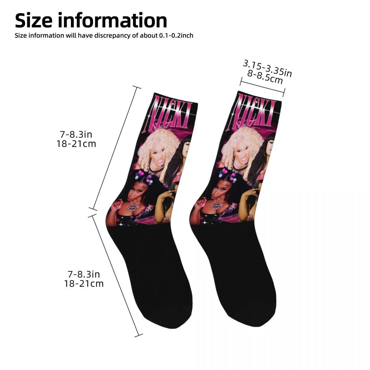 Chaussettes de skateboard pour femmes, Harajuku, Nicki, Minaj, Queen of Rap, Bootleg, Hip Hop, Rared, Soft, Toutes saisons, Accessoires