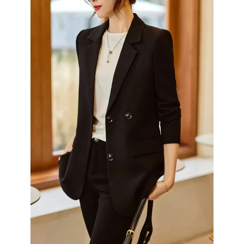 Women Loose Casual Blazer Ladies Yellow White Black Female Long Sleeve Single Breasted Solid Jacket Coat