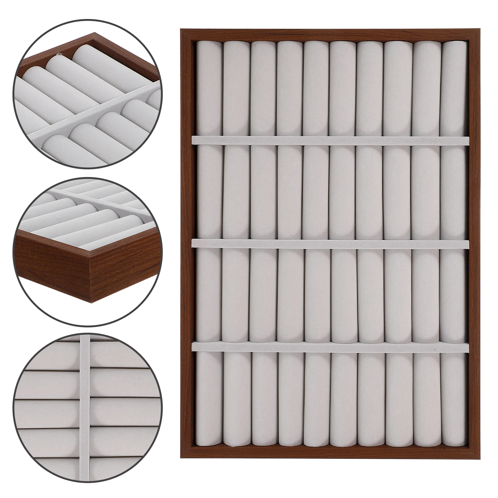 

Jewelry Display Tray Wooden Bracelet Organizer Safe Material Travel Case Earrings Necklace Rings Storage Lightweight