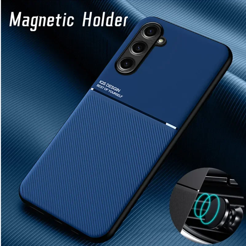 For Samsung Galaxy S23 Ultra Veneer phone case For Galaxy S23 S24 FE S22 Plus S21 S20 S10 Magnetic Holder Coque Fundas