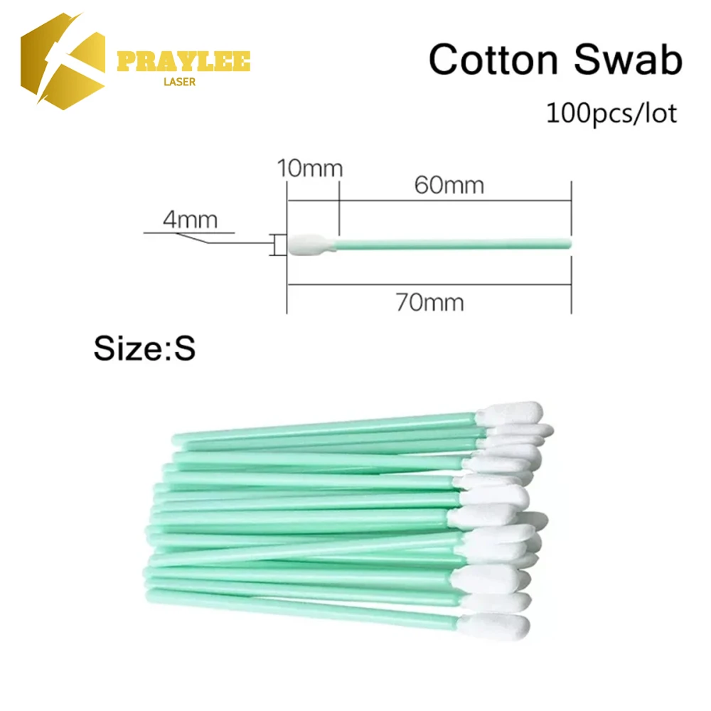 Praylee สำลีอุตสาหกรรม100ชิ้นก้านไมโครสำหรับเลนส์หัวเลเซอร์ไฟเบอร์และกระจกทำความสะอาดของ