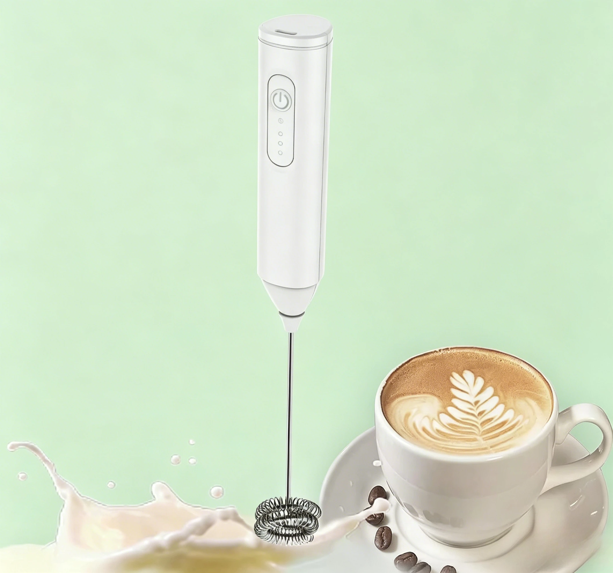 

USB Rechargeable 3 Speeds Milk Frother Mini Electric Coffee Whisk Foam Maker Egg Beater