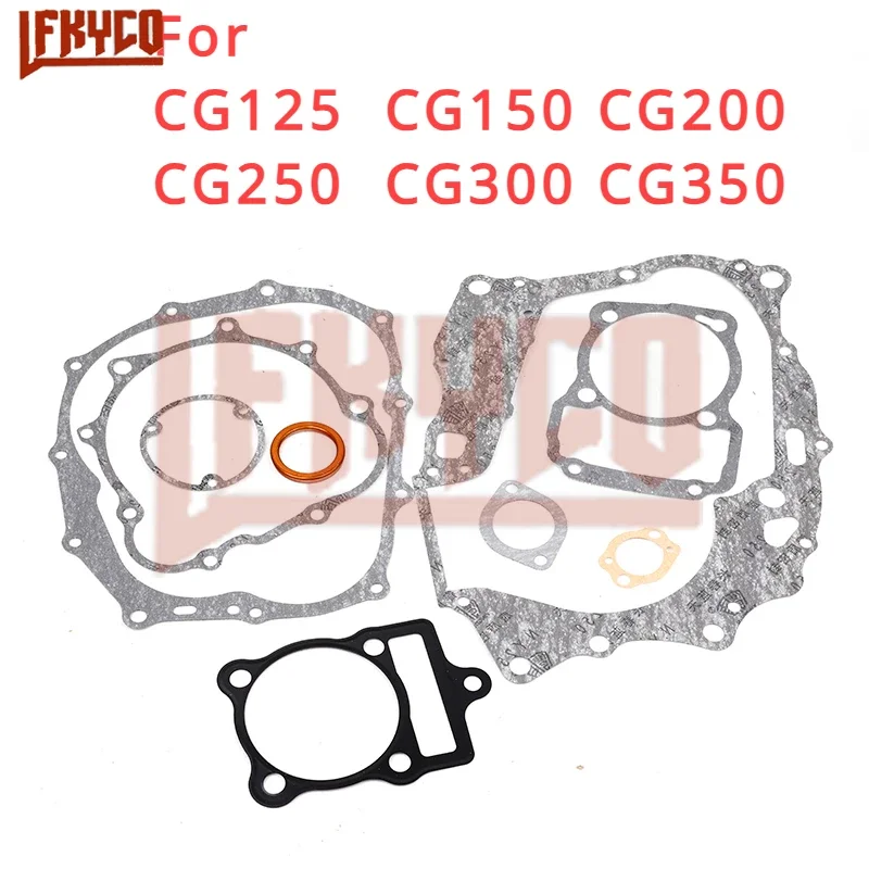 Zestaw uszczelek głowicy cylindra i wału korbowego do motocykli CG 125 150 CG175 CG200 CG250 CG300 CG350, części i akcesoria do motorowerów i skuterów.
