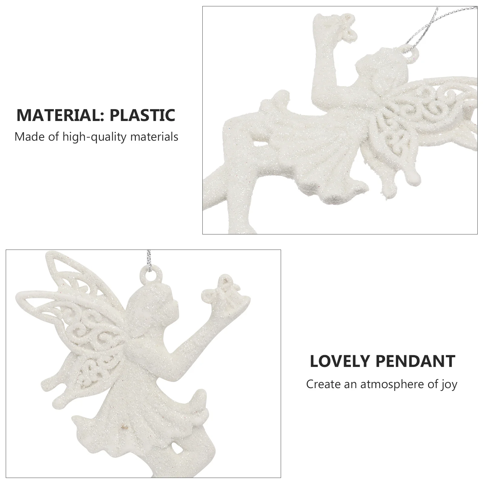 

10Pcs Christmas Tree Pendant Plastic Decorative Hanging Ornament White Bright Lovely Xmas Supply Tree Pendant Xmas Supply