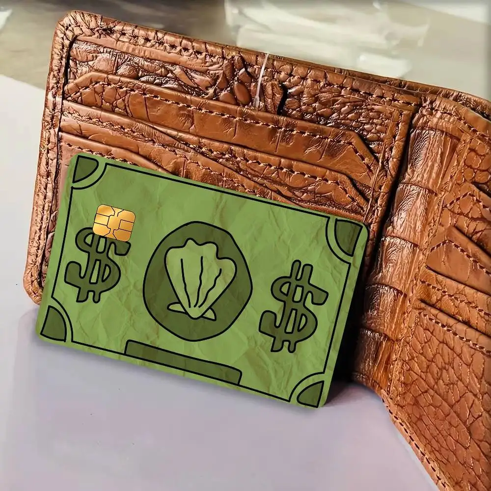 100% New Arrival Magic Shark Conch Money Bow Anime  Credit Card Public  Cards Protective Sticker Waterproof Card Face Decoration