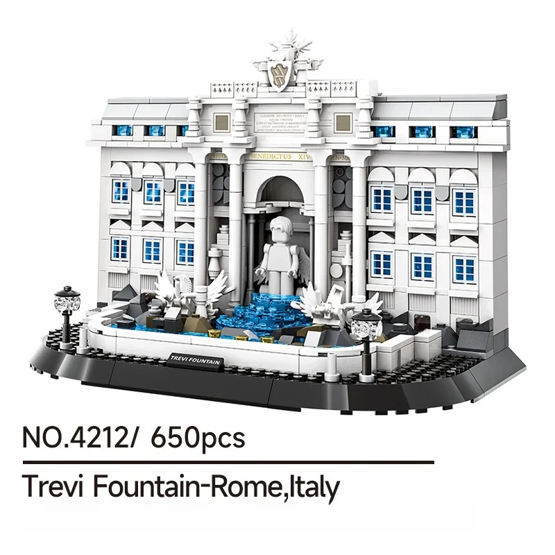 

650pcs World Landmark Building Blocks Italy Rome Wishing Pool Building Blocks Set Decoration Adult Toy Gift