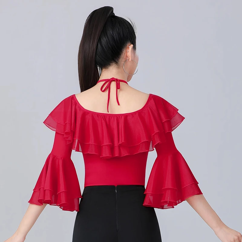 2025 neue Latin Dance Tops Trikot Kostüme Frauen Leistung Ballsaal Praxis Kleidung Standard Walzer Tanzen Shirts Body