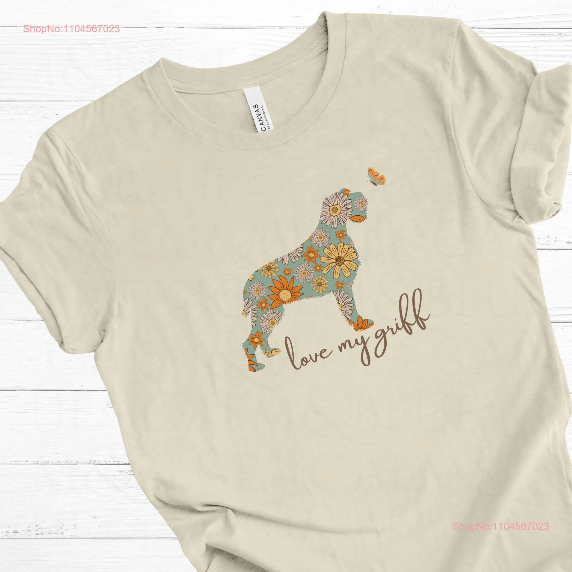 wirehaired pointing griffon shirt gift for lovers love my griff cute floral t trendy dog mom tee Korthals hunting bird