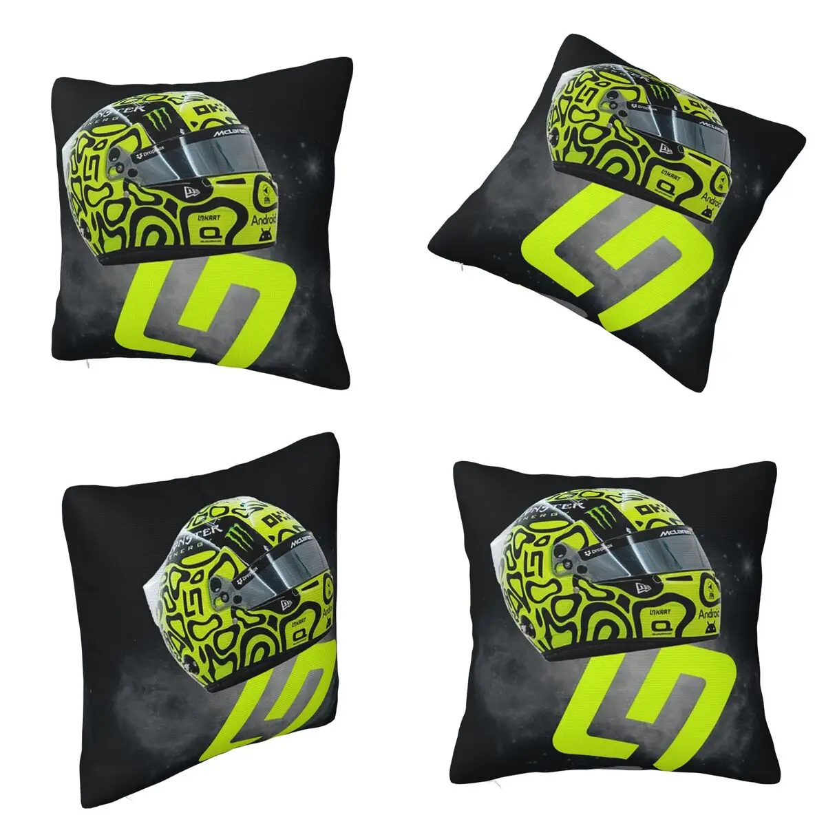 غطاء وسادة مربع من Lando Norris غطاء وسادة من البوليستر بسحاب ديكور مريح لغرفة المعيشة المنزلية