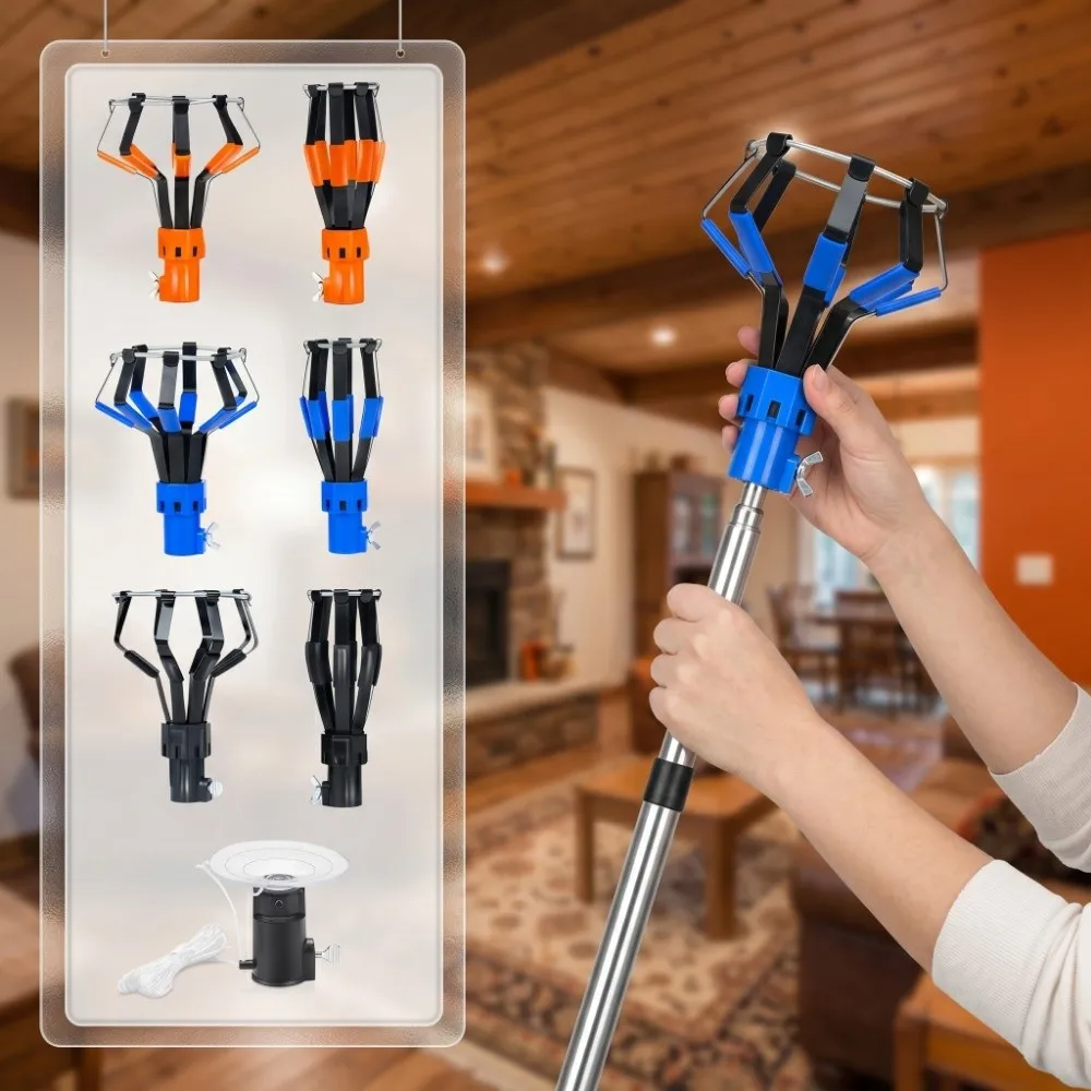 

1/3Pcs Professional Light Bulb Changer Telescopic Rod Aluminum alloy Light Bulb Changing Tool with Regulating Knob Easy To Use