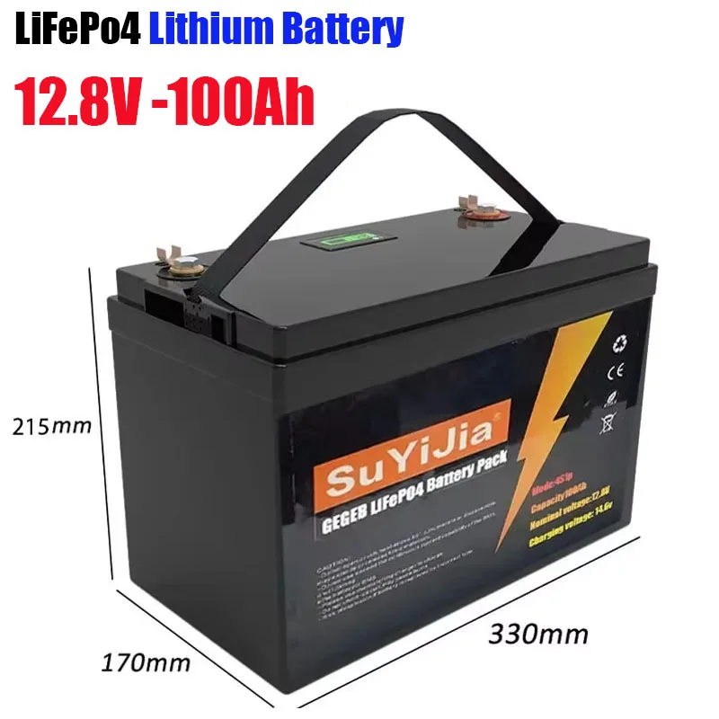 

12.8V 100AH LiFePO4 Battery Pack Class A 5000+ Cycle Lithium Battery 12V 150A Solar Electric Boat Car Starter BatteryBuilt-inBMS